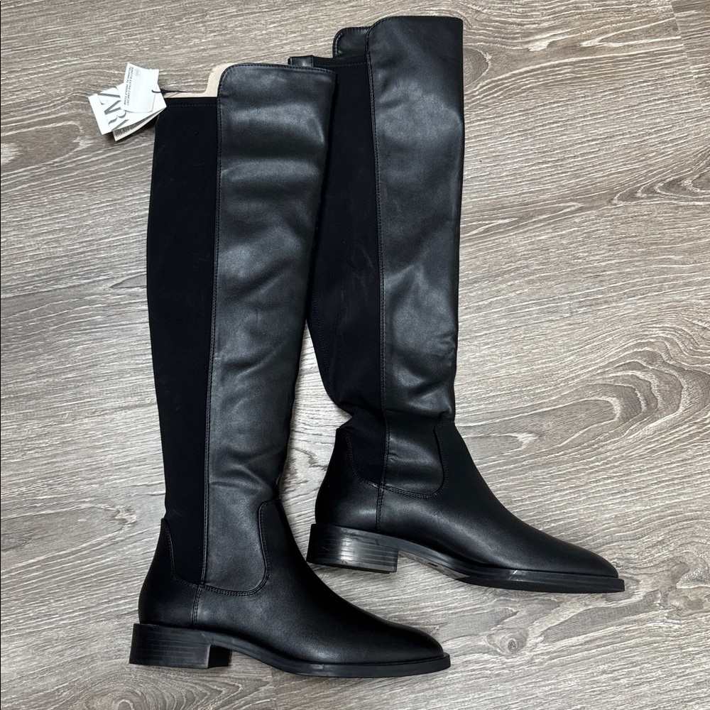 NEW Zara Knee High size 39 (US8) Women’s Elegant Black Boots